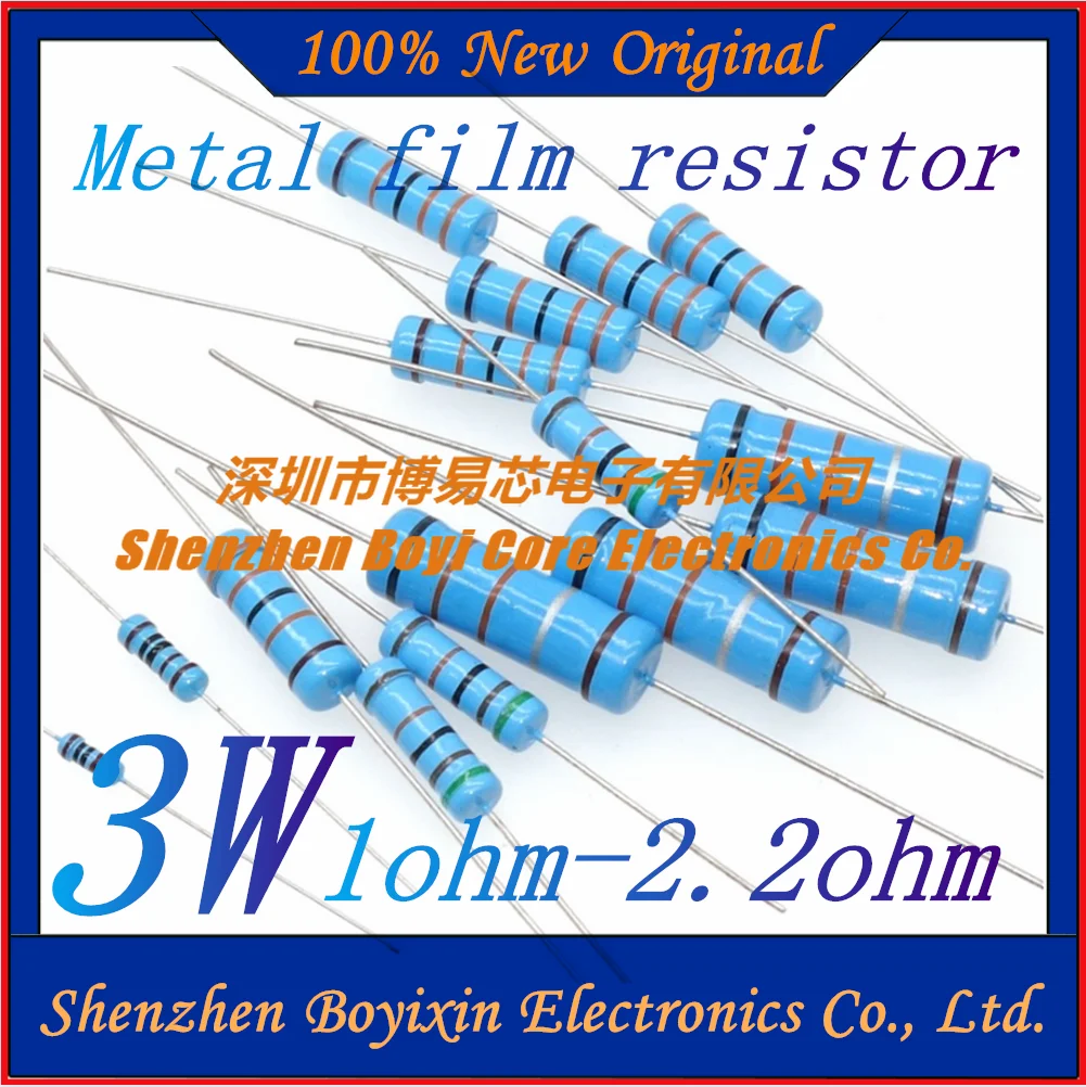 10pcs 3W Metal film resistor 1% 1R ~ 1M 1R 4.7R 10R 22R 33R 47R 1K 4.7K 10K 100K 1 4.7 10 22 33 47 4K7 ohm igMopnrq