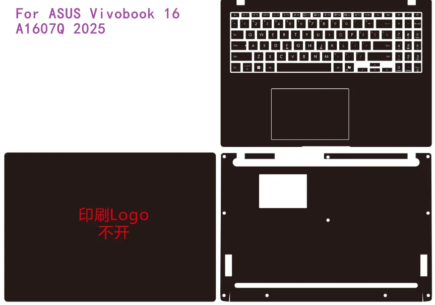 ASUS Vivobook 16 M1607 X1607 M1607 A1607 KA CA Vivobook 16 A1607Q 2025용 보호용 프리컷 비닐 노트북 스티커 커버 필름