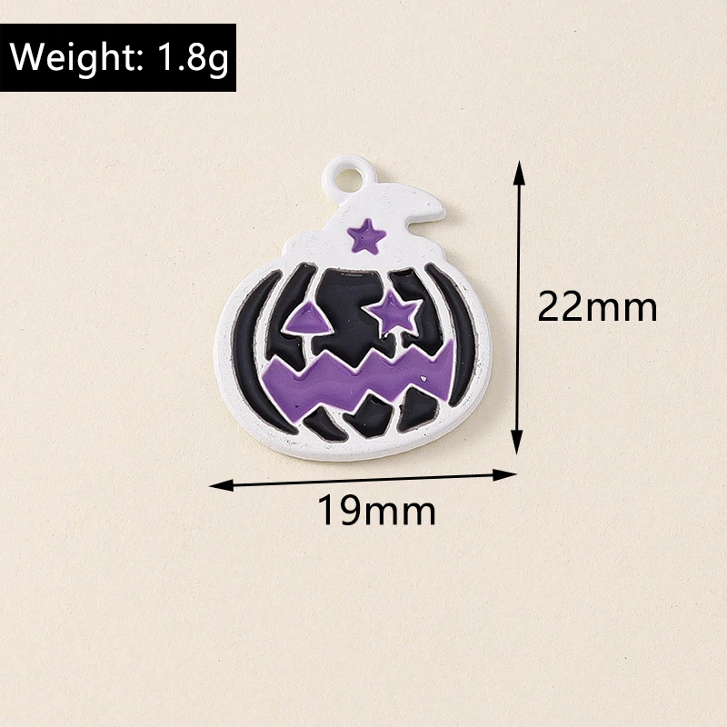 Leslie 10 Stück gruselige Halloween-Kürbis-Anhänger für DIY handgefertigte Halloween-Halsketten, Armbänder, Schmuckherstellung, Zubehör – Detail 5