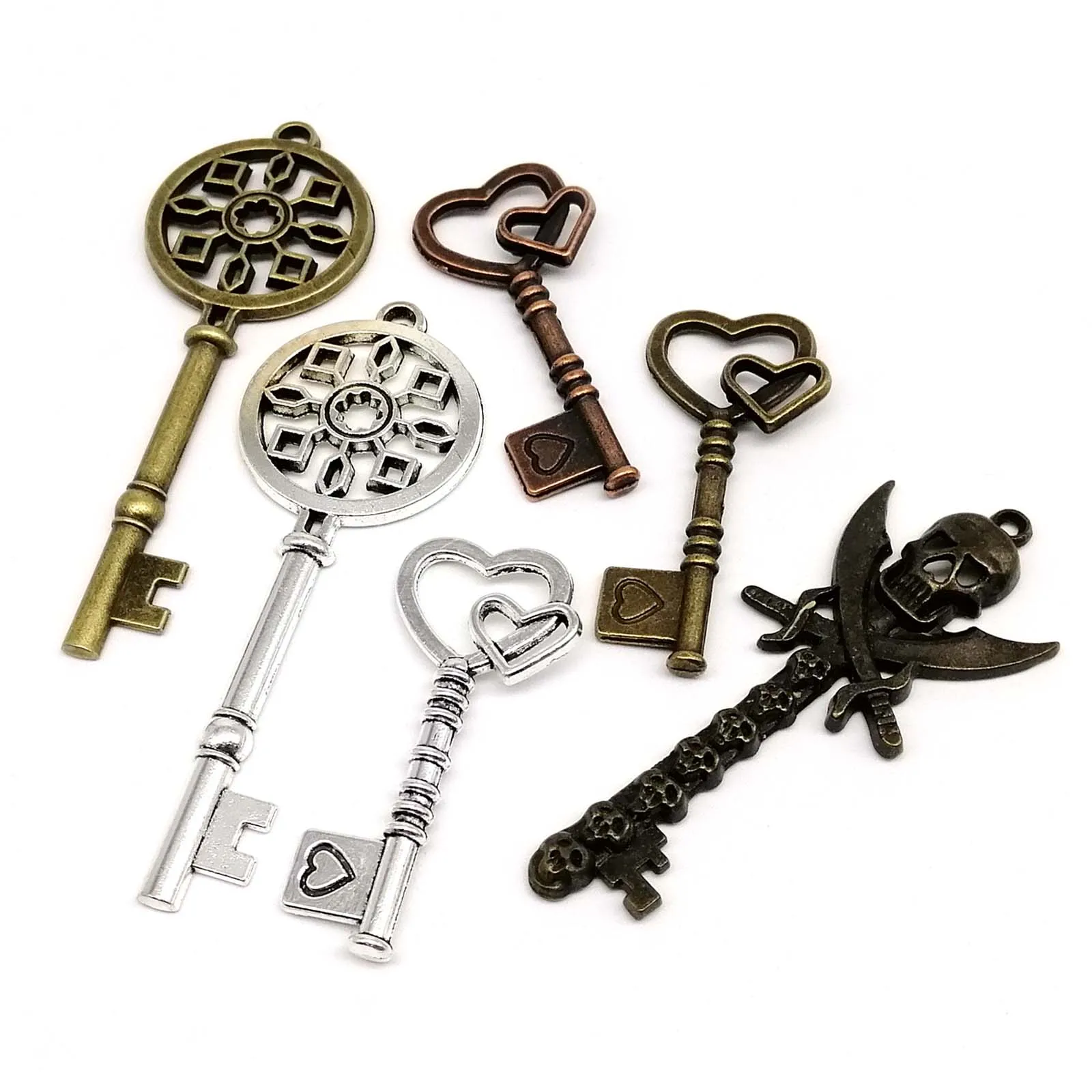 5pcs Decorative Vintage Key for Jewelry Making