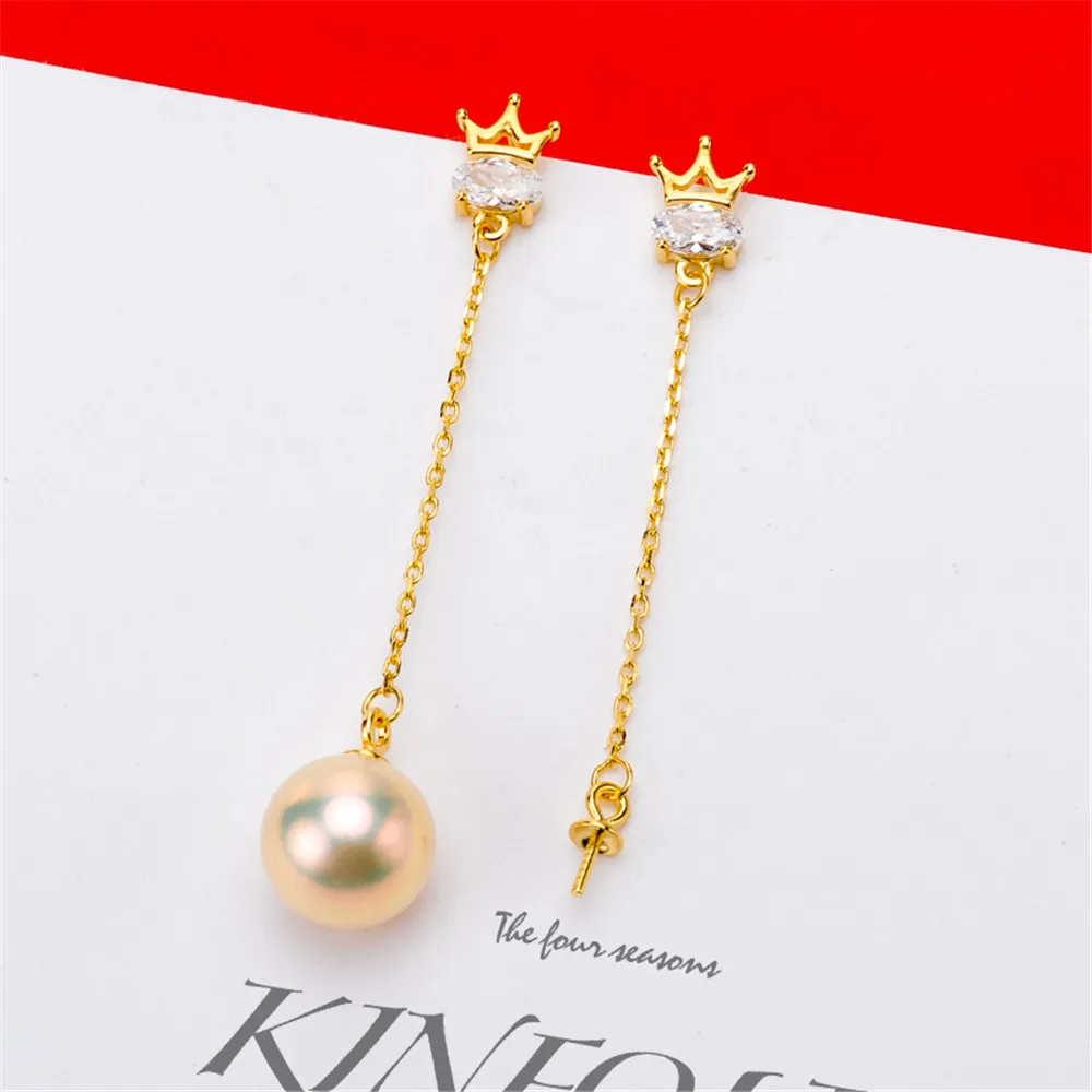 

S925 Sterling Silver Pearl Beads Stud Earrings Setting Base Diy Jewelry Making Findings&Components