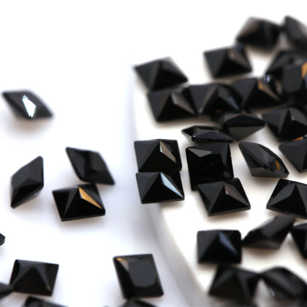 

Factory Wholesale Natural Black Spinel Loose Gemstone Square Cut 2.8*2.8mm Jewelry Inlaid Treasure With Stone