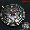Tibetan Mandala Amulet Pendant Double Sides OM Mantras Pendants TBP255 1