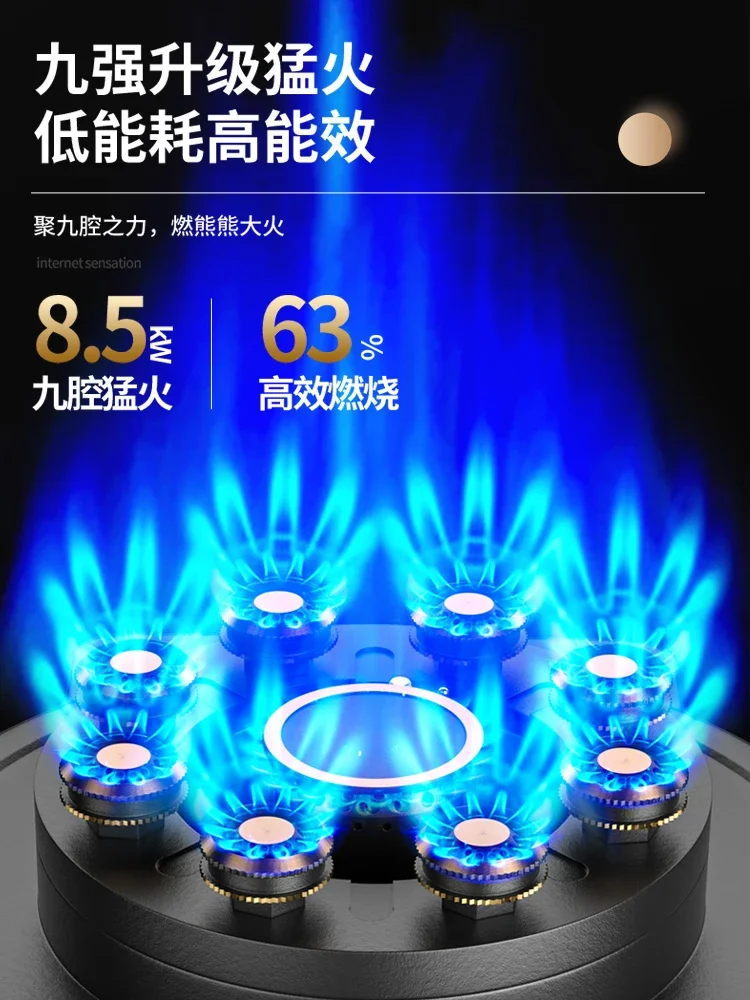 8.5KW Gas stove dual stove household embedded natural gas liquefied gas timing fierce fire desktop dual-use