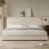 King Size Boucle Bed Frame, Upholstered Cloud Beds Frames with Headboard, Soft Platform Bed Frame with Thickened Footboard 2
