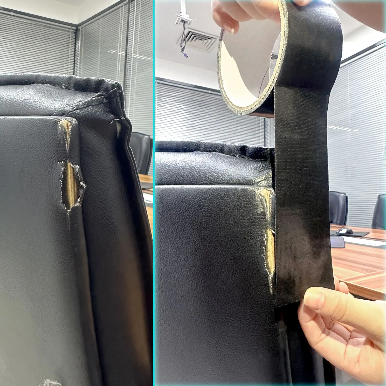 Self Adhesive Leather Repair Tape For Sofa Car Seats Handbags Jackets Furniture Shoes Black