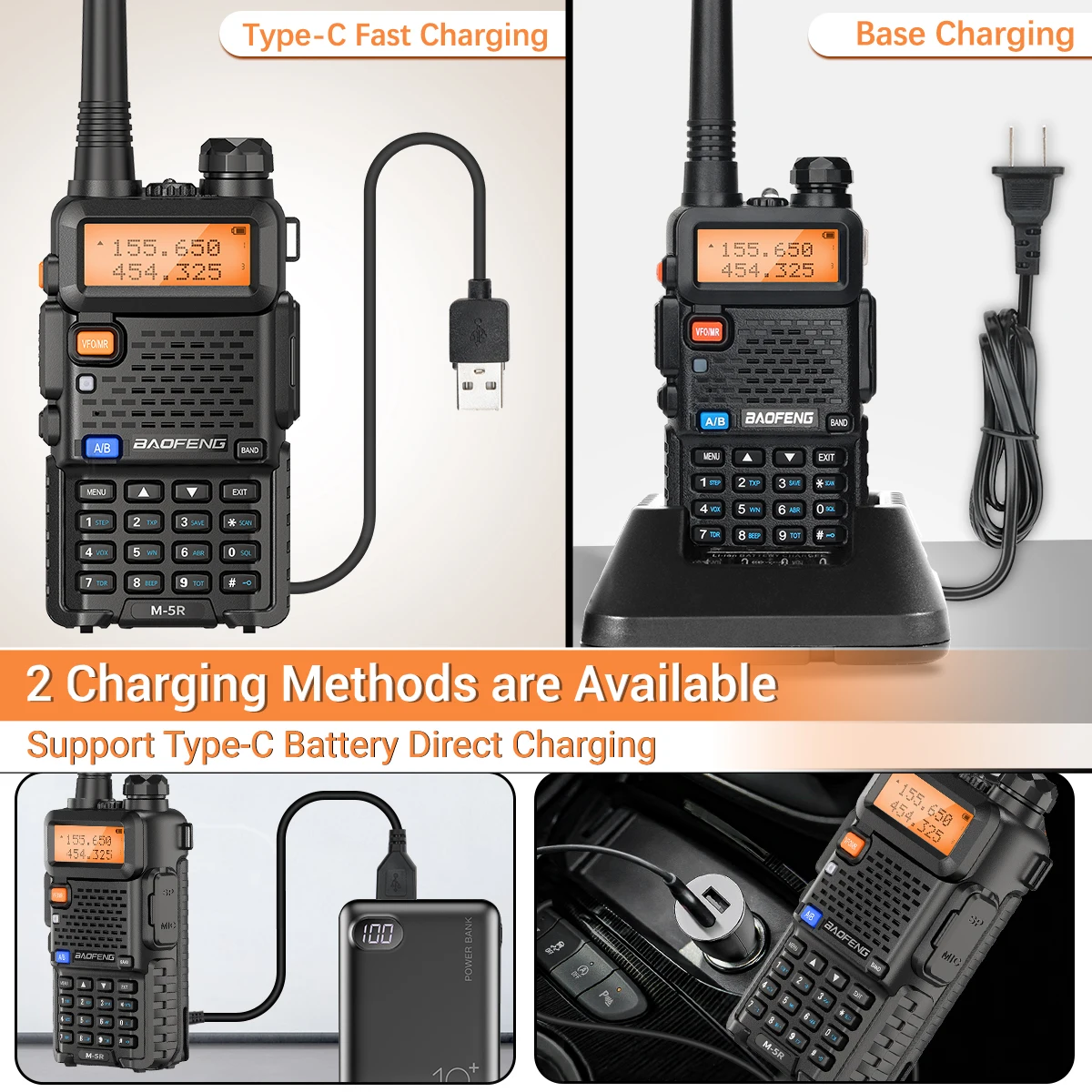 Baofeng M-5R 8W 5W Walkie Talkie Wireless Copy Frequency Type-C Long Range Tri Power Upgraded of UV-5R UV-K6 Ham Two Way Radio 5