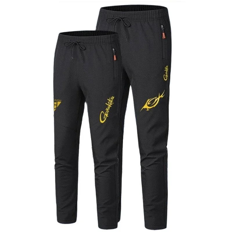 New Gamakatsu Pants Unisex Autumn Winter Outdoor Waterproof Plus Velvet Warm High Waist Elastic Thickened Fishing Trousers