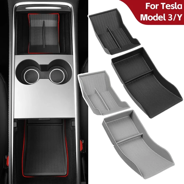 Usvotov Armlehne versteckte Aufbewahrung sbox für Tesla Modell 3 y Mittel  konsole Organizer Tray 2023 2022 2021 Auto Interieur Zubehör - AliExpress