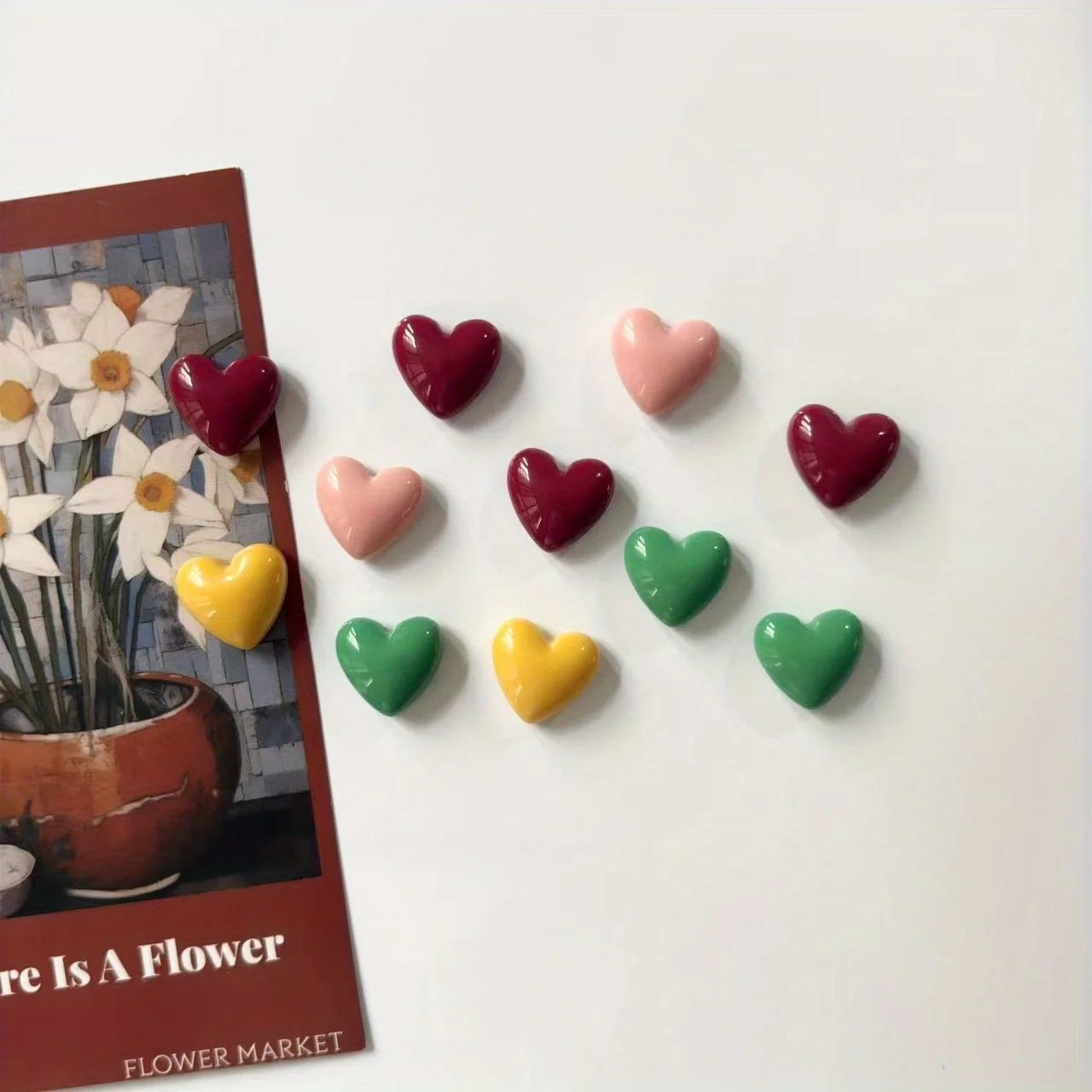 6-piece heart-shaped magnetic fridge note board, strong decoration for kitchen and home, festival decoration. 1