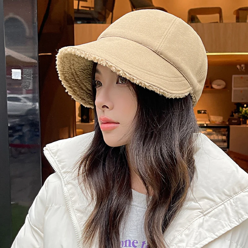 Sun Hat Women Equestrian Cap Winter Ear Protection Bonnet Large Brim