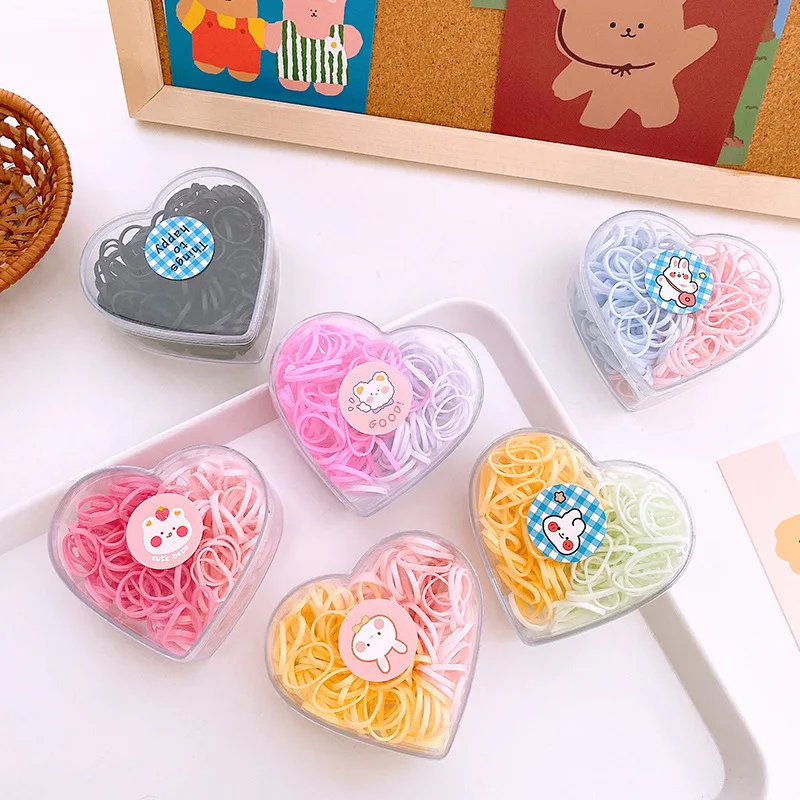 

250 PCs Boxed Small Size Basic Rubber Band High Elasticity Macaron Series Mixed Color Children Hair Braiding Finger Hair Ties