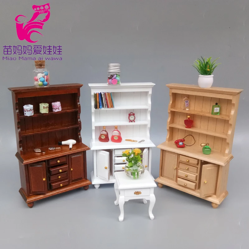 Dollhouse Furniture Three Layers Display Cabinet Ornaments Mini Doll House Furnishing 1:12