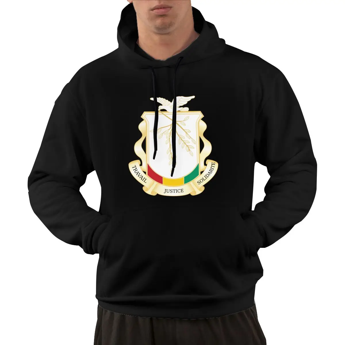 

95% Cotton Emblem Of Guinea Country Flag Warm Winter Pullover Hoodie Men Women Unisex Hip Hop Style Sweatshirt
