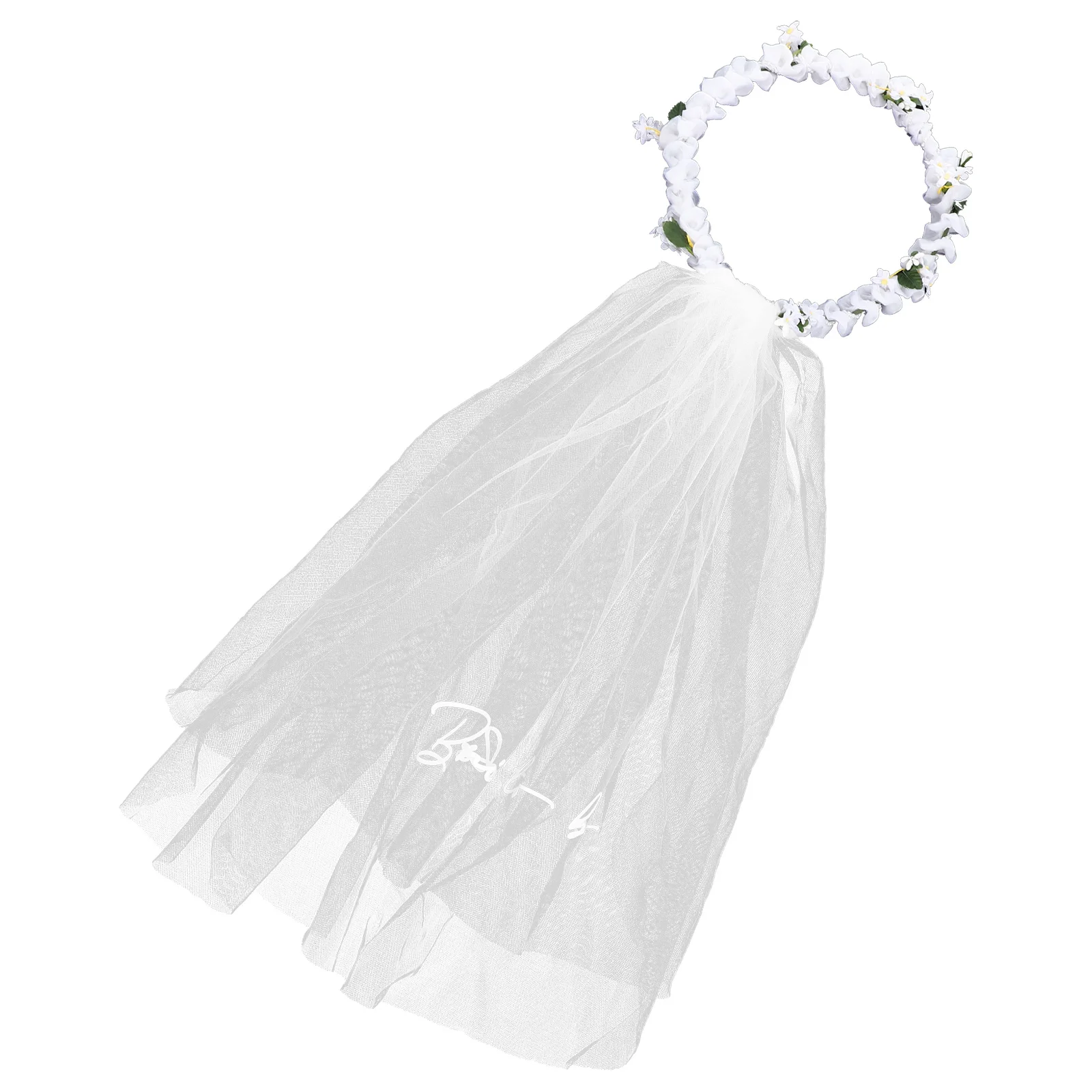 

Veil Garland Wedding Headpiece for Bride Flower Crown Headband Mori Department Bridal Headbands Plastic Headdress Bridesmaid