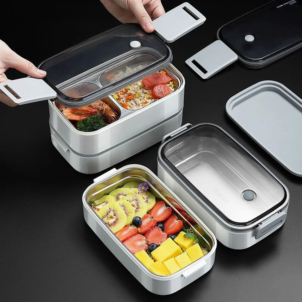 Lunch Box 1PC Stainless Steel Sealed Insulated Double-Layer That Students Can Heat In Microwave At Work
