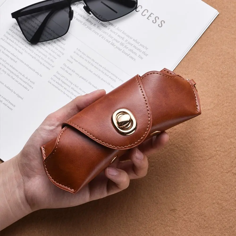 New Leather Soft Sunglasses Case Hanging Neck Portable Sunglasses Glasses Clip Glasses Case Eyeglasses Accessories