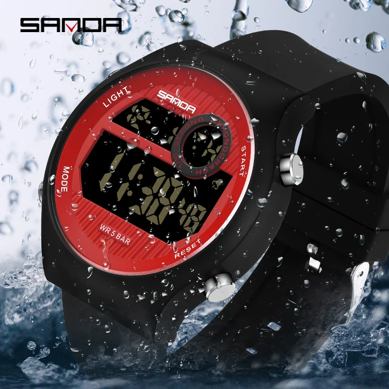 SANDA 2023 New Men's Watches Outdoor Sport Military Digital Watch 50M Waterproof Wristwatch for Men Clock Relogio Masculino 9013 ts a92 digital lcd display thermometer hygrometer indoor outdoor wireless temperature humidity show date clock weather station