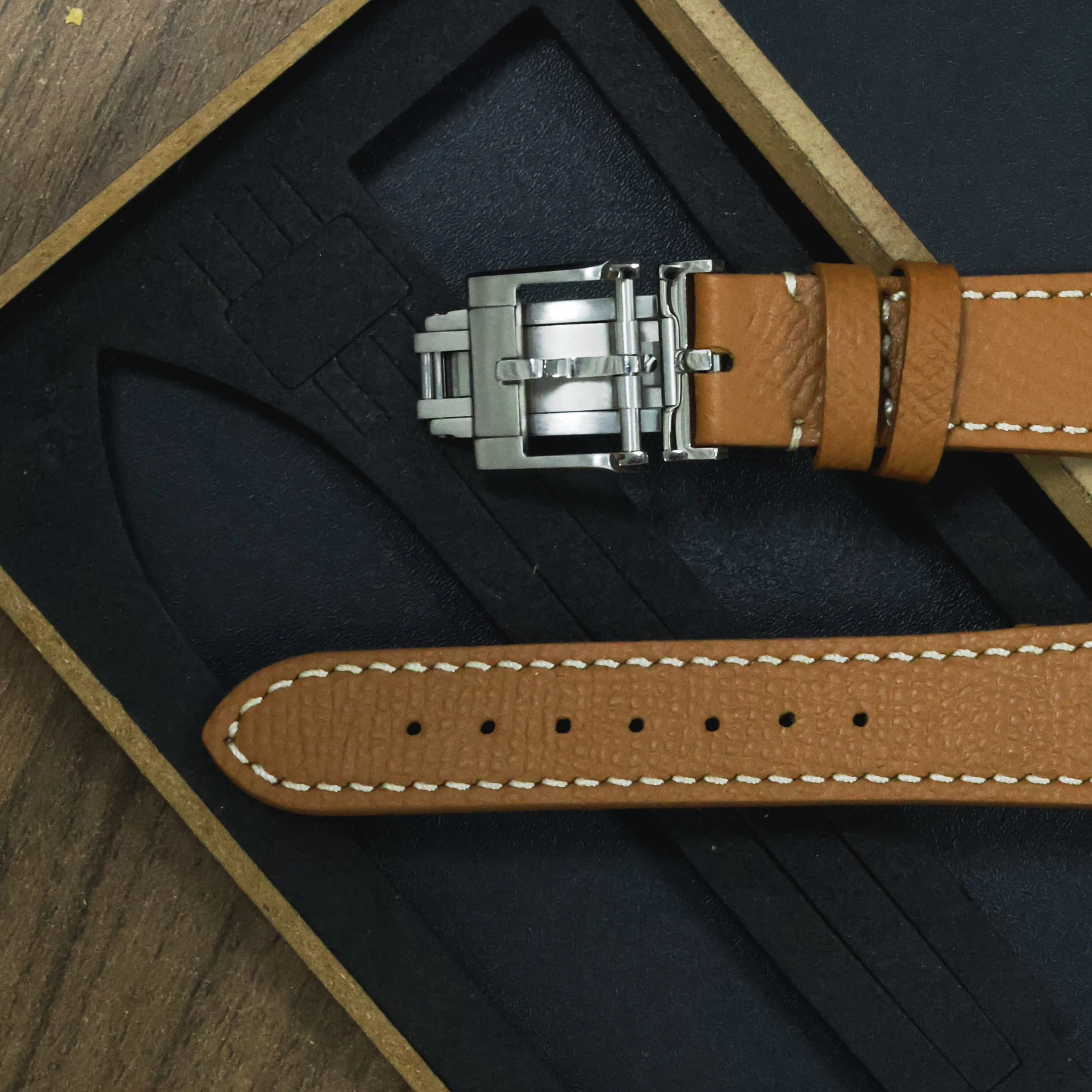 Handmade Genuine Epsom Slim Leather Watch Strap - Universal Fit 18mm to 22mm