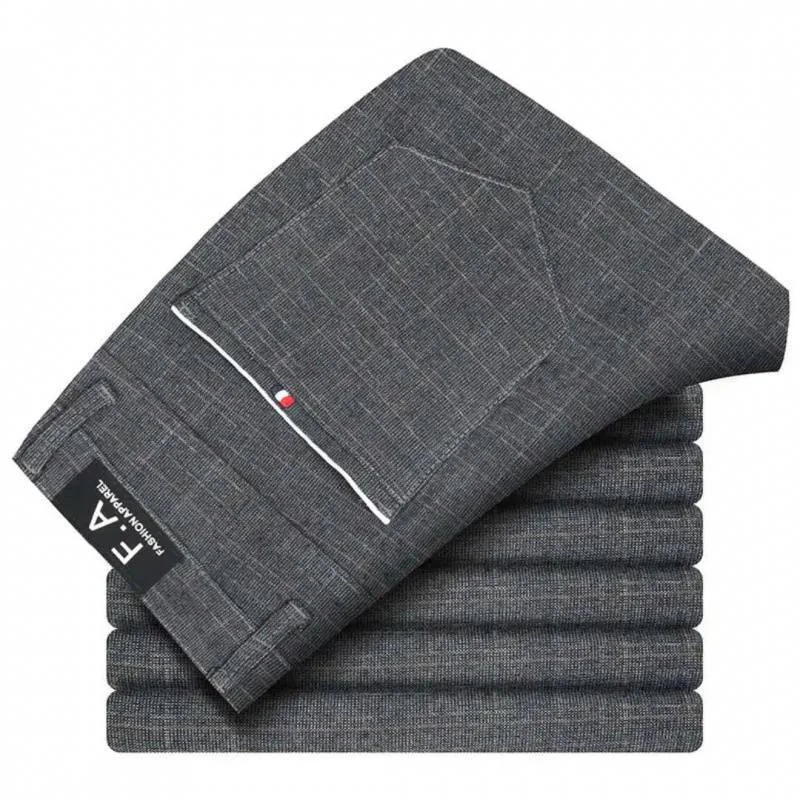 الرجال مريحة تنفس القطن عارضة السراويل الرجال أزياء سليم صالح مستقيم الكورية نمط تمتد أسود رمادي أزرق الرجال بانت