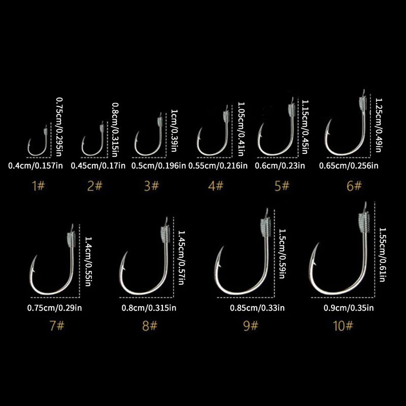 Hameçons à petites pointes multiples pour pêche aux appâts naturels - Tailles 1 à 10, montages polyvalents