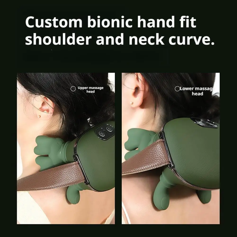 Neck Shoulder Massager Deep Tissue Shiatsu Back Cervical Massage Machine Bionic Electric Heated Fatigue Relief Relax Muscles