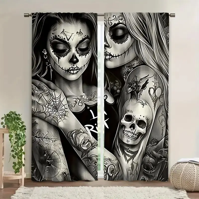 Halloween Gothic dark pattern printed curtains, window decorations, home decorations, room decorations