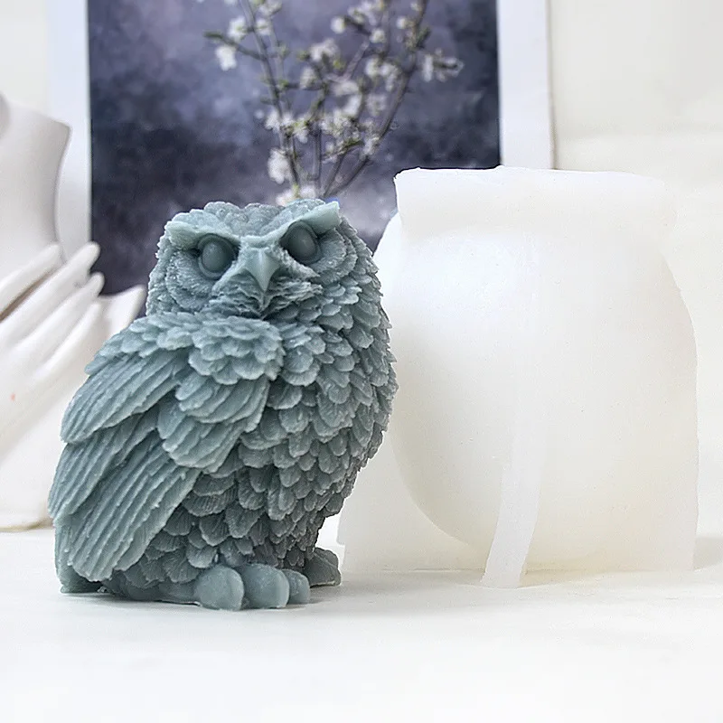 

Large 3D Owl Candle Silicone Mold Animals Owl Aromatherapy Candle Making Soap Plaster Epoxy Resin Mold Chocolate Cake Mold