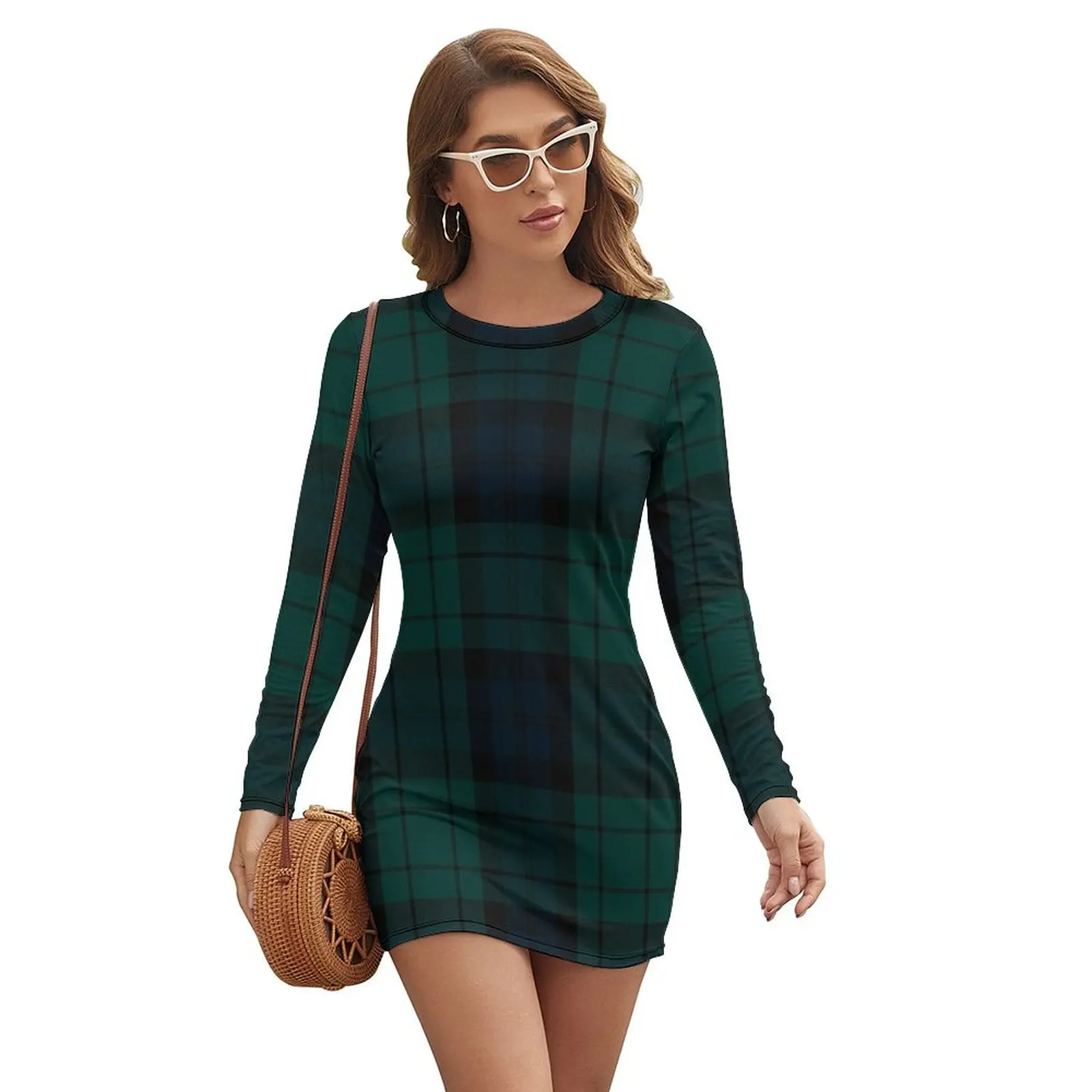 

Black Watch tartan Long-sleeved Dress luxury evening dresses 2024 Female dress