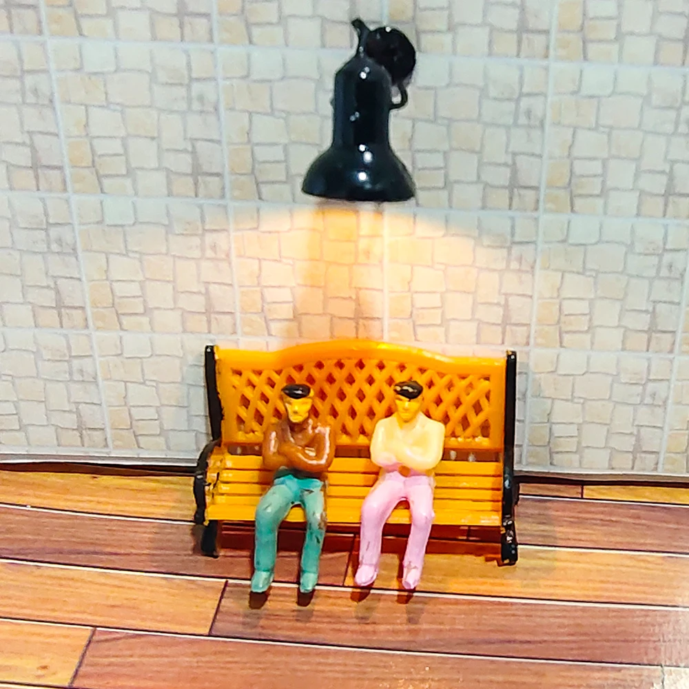 4Pcs 12V Miniatur Wand Lampe Modell Licht Für Die Herstellung HO N Skala Gebäude Sand Tisch Layout Szene garten Hof Kronleuchter Diorama – Detail 10