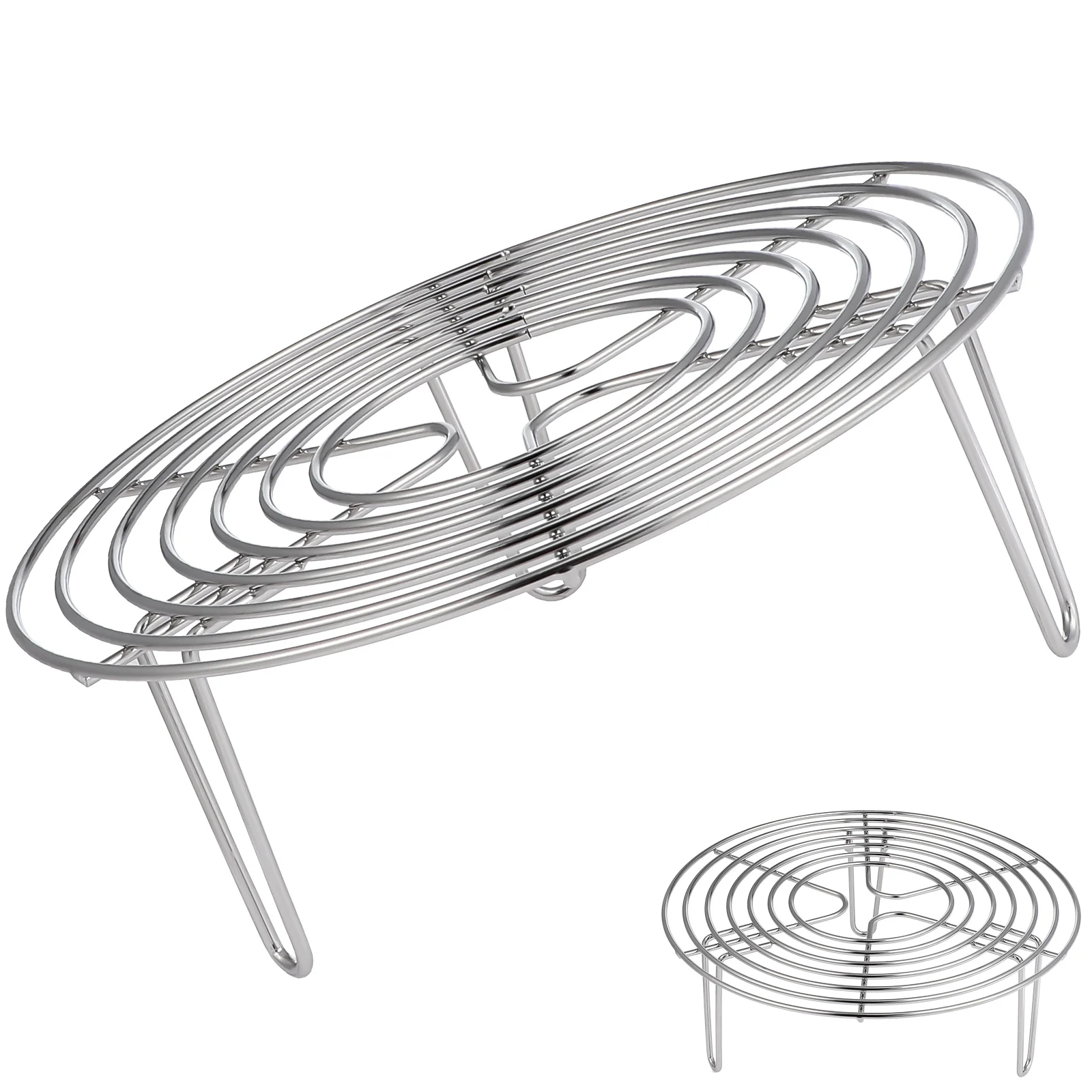 

Stainless Steel Steamer Rack Multifunctional Round Cooling Rack for Steaming Cooking and Baking