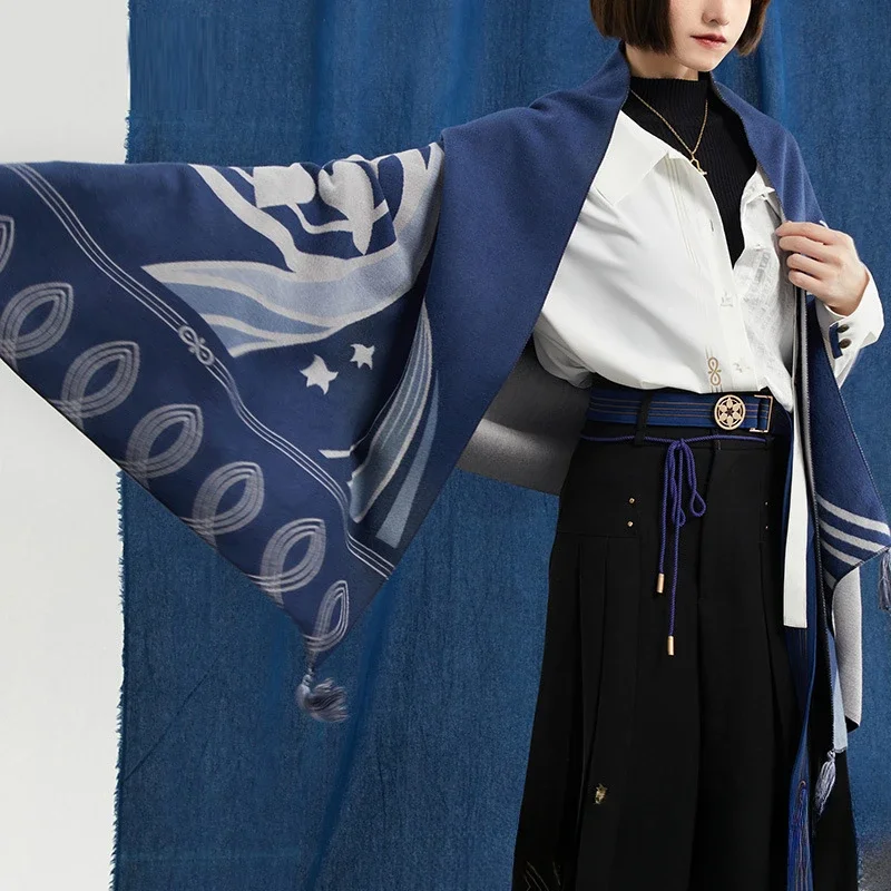 Genshin Impact Wanderer Scarf Cape Winter Warm Theme Game Impression Series 70x180cm for Men Women, scarf accessories,knitting scarf