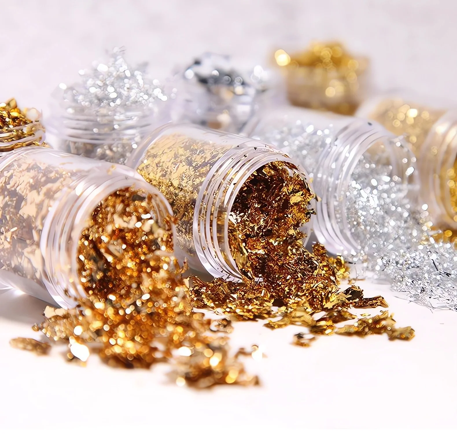 Description Picture 2 of itemGold, Silver, Copper Foil Sequins Glitter Craft Leaf Flake Sheets – Shiny Foil Paper for Gilding DIY Nail Art Decoration