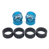 4pcs Metal Drift Wheel & Soft Tire Skin Set for Wltoys 284131 K989 K969 1/28 RC Car Upgrade Parts 1