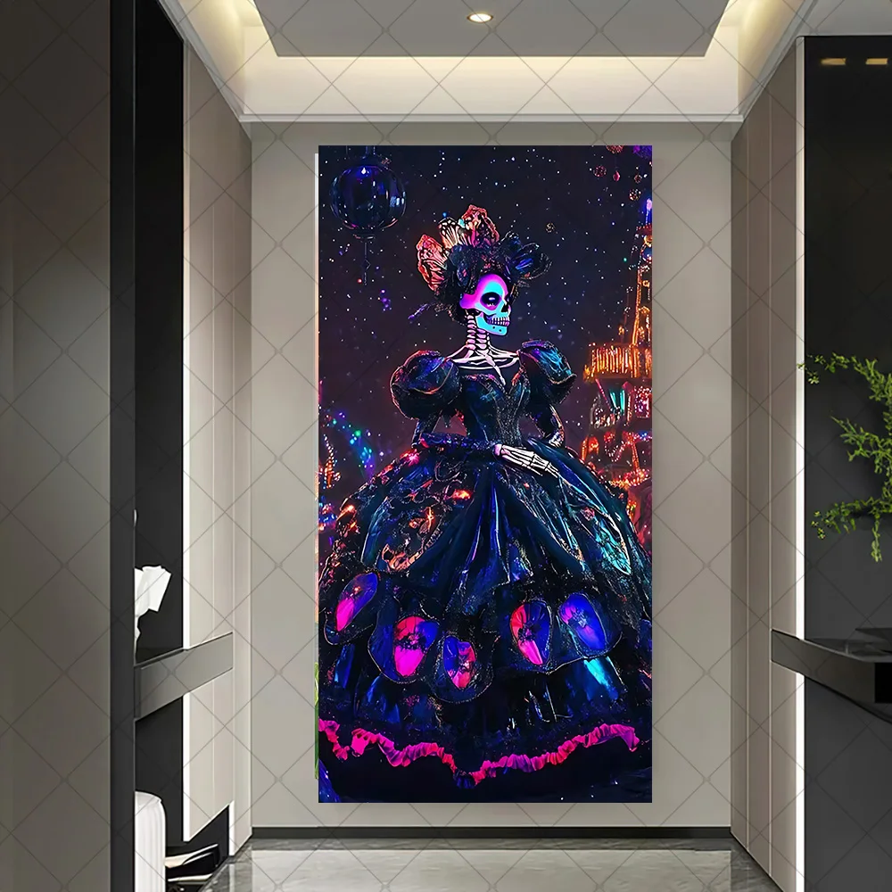 Mexikanischer Tag der Toten Thema Party Dekoration Fotografie Hintergrund Gesicht Blume Pflanze Maskerade Hintergrund Tür Banner Requisiten ﻿ – Detail 8