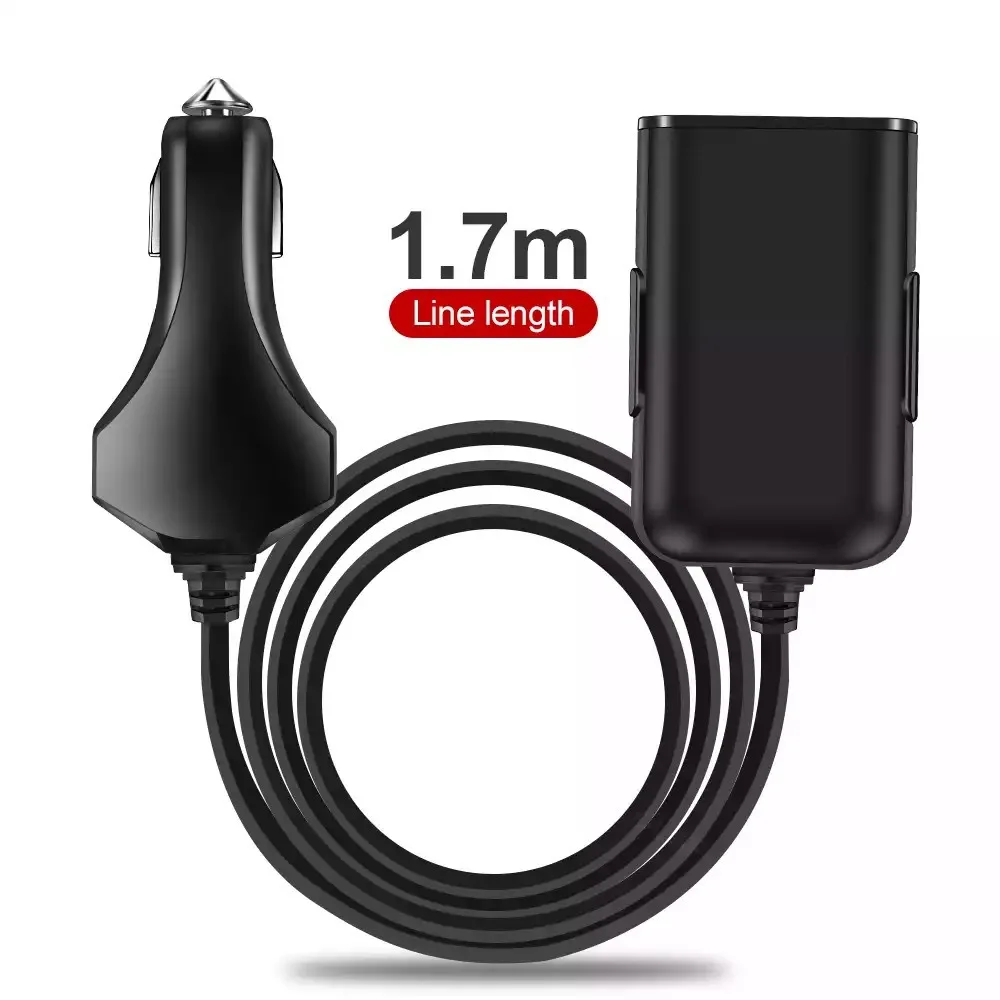 android watch charger 12A QC3. 0 Car Charger Fast Charging One Driven Four 4USB with Cable Multi Port Flash Charging Four Port Car Charging titan smart watch charger