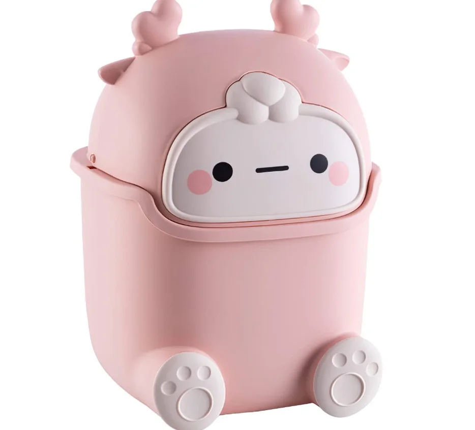 Aiabaleaft Cute Flip Trash Can Cute Animal Shape Trash Cans Cute