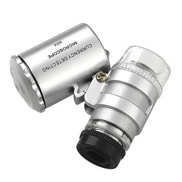 Mini-Mikroskop, 60X LED Mikroskop Taschenmikroskop Lupe Mikroskop Handjuwelier LED Lupe Lampe Lupe Mit UV-Licht Für Edelsteine, Schmuck, Rocks, Briefmarken