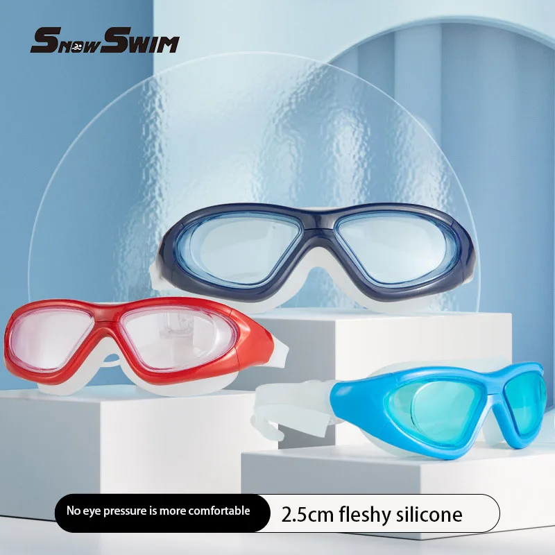 New Adult Large Frame Myopia Swimming Goggles Silicone Waterproof  Anti-fog Swim Goggles Men Swimming Glasses 6
