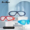New Adult Large Frame Myopia Swimming Goggles Silicone Waterproof  Anti-fog Swim Goggles Men Swimming Glasses 6