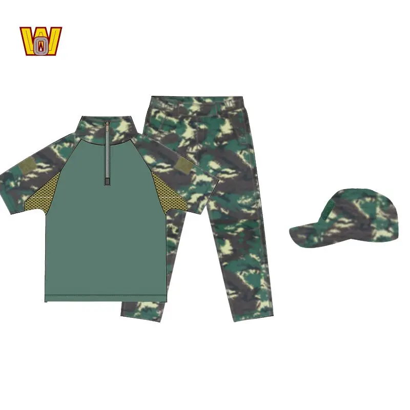 OW Military Camouflage Tactical Uniform Outdoor Expansion Summer Camp Training Frog Suit For Children Student