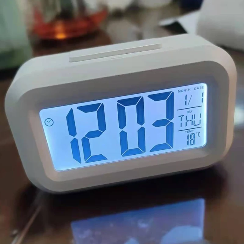 LED 디지털 야간 발광 알람 시계, 홈 오피스용 전자 알람, 백라이트 스누즈 달력 시계, 온도 전자 시계