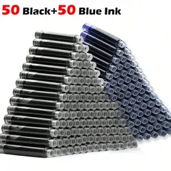 Elegant Retro Metal Fountain Pens with Replaceable Ink - Set of 100 for Writing and Stationery Supplies (100Pcs  ink)