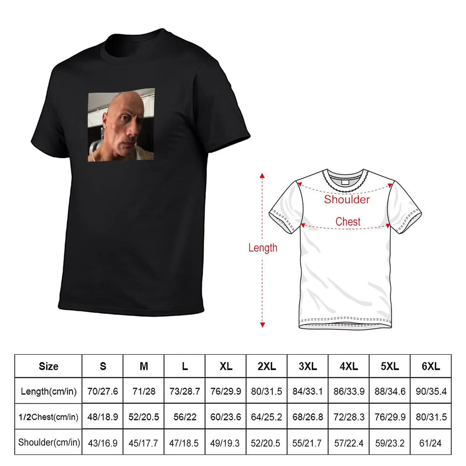 The Rock Meme T-Shirt plain T-Shirt short oversized t shirt Short t-shirt  clothes for men