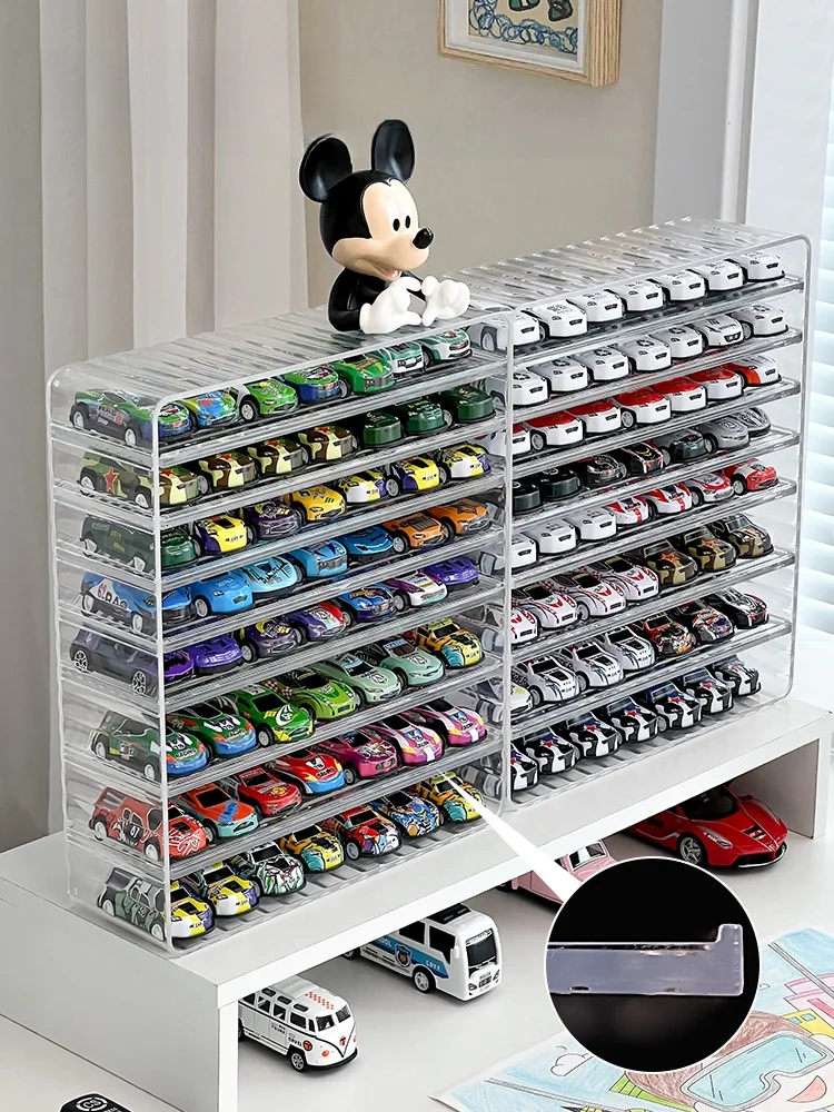 Transparent Acrylic Storage Box for Alloy Model Car Display Stand Creative Rectangular Desktop Organizer Universal Toy Storage