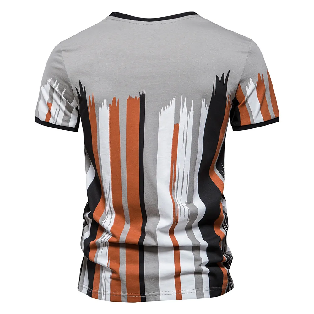 thumbnail image 3 of Camiseta de algodón estampada para hombre, ropa de calle de manga corta con cuello redondo, camisetas informales de verano, ropa para hombre, 3 of 5