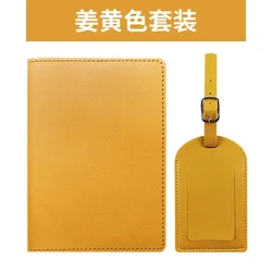 Deluxe Travel Passport Cover & Luggage Tag Set - Elegant Accessories for Weddings, Parties, and Business Gifts (Yellow Set)