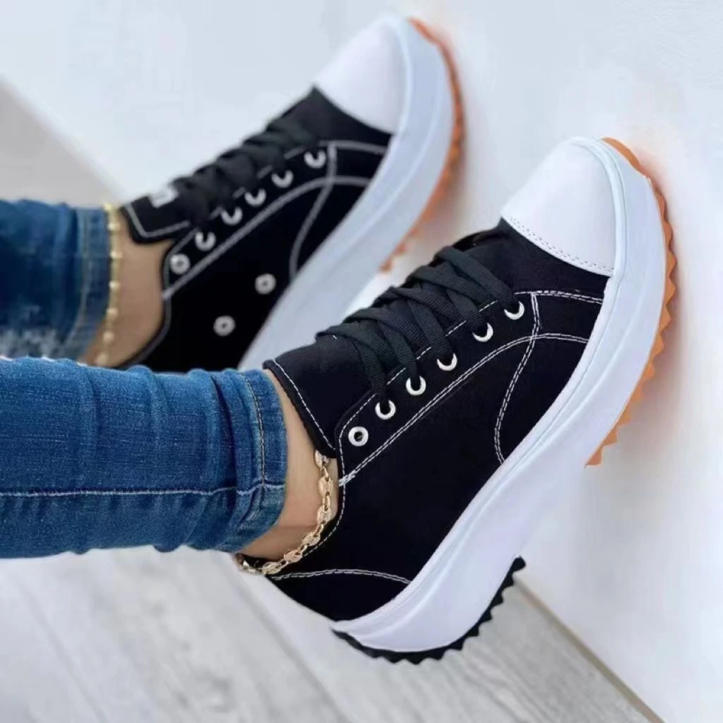 deporte para Mujer, zapatos lona con patrón, informales, deportivas, planas, con cordones, para adultos, 2022| | - AliExpress