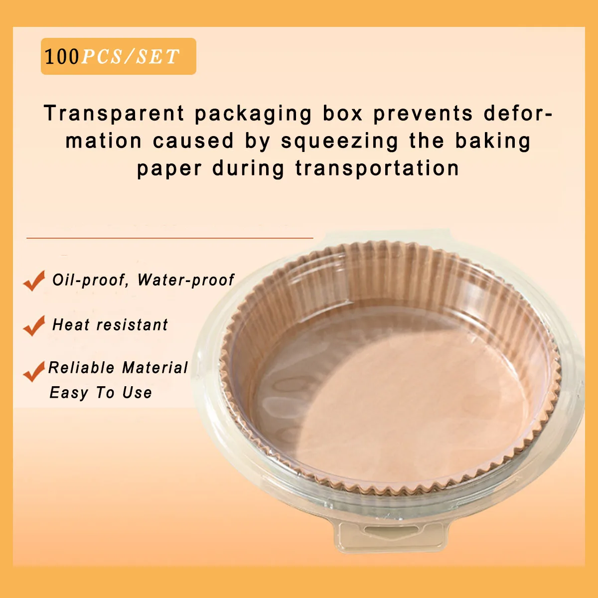 100 PCS Air Fryer Disposable Paper Liner Pinkiou Non-stick Air Fryer Liners Paper Liners Parchment