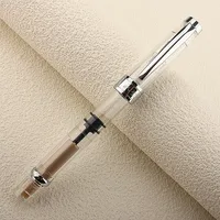 High Quality 3008 Transparent Fountain Pen Plastic EF Nib Piston Filler Ink Pens for Writing School Office Supplies Stationery 1